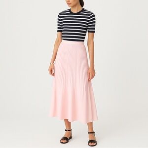 J. Crew Soft Pink Pleated Midi Skirt